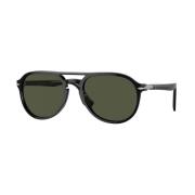 Klassieke zonnebril met zwarte lenzen Persol , Black , Unisex