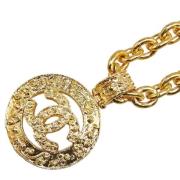 Pre-owned Metal necklaces Chanel Vintage , Yellow , Dames