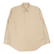 Zachte Beige Twill Overhemd Auralee , Beige , Heren