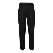 Zwarte Wollen Blend Broek Gemaakt in Italië True Royal , Black , Dames