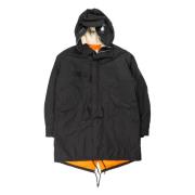 Zwarte Nylon Goggle Parka Jas Junya Watanabe , Black , Heren