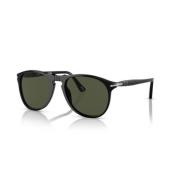 Retro Zonnebril Zwarte Frame Persol , Black , Unisex