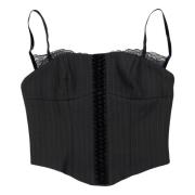 Pinstripe Corset Top in Zwart Misbhv , Black , Dames