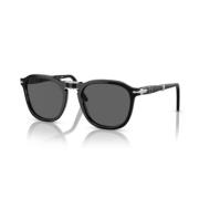 Klassieke zonnebril met zwarte lenzen Persol , Black , Unisex