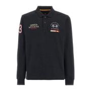 Stad Geborduurd Heren Polo Shirt La Martina , Black , Heren