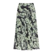 Bloemenprint Satijnen Flare Midi Rok Tory Burch , Multicolor , Dames