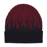 Flames Beanie Hat met Ribbed Workmanship Vision OF Super , Multicolor ...