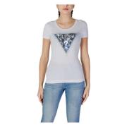 Korte Mouw T-shirt Lente/Zomer Collectie Guess , White , Dames