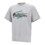 Abstract Logo Grijs T-shirt Polo Lacoste , Gray , Heren