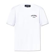 T-shirt met reliëf logo Dsquared2 , White , Heren