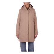 Beige Hoodie met Rits en Knoop Save The Duck , Beige , Dames