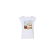 Europese Stad-geïnspireerde T-shirt Collectie Liu Jo , White , Dames