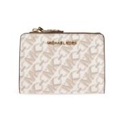 Chic Logo Print Portemonnee Michael Kors , Beige , Dames