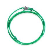 Green Wrap-Around String Bracelet with Sterling Silver Lock Nialaya , ...