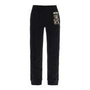 Teddy Bear Joggers met Ribbed Cuffs Moschino , Black , Dames