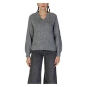 Grijze V-hals Gebreide Kleding Herfst/Winter Jacqueline de Yong , Gray...