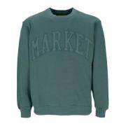 Vintage Wash Crewneck Sweatshirt Market , Green , Heren