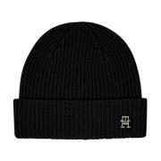 Zwarte Chic Beanie voor Vrouwen Tommy Hilfiger , Black , Dames