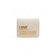 Compacte Polyethyleen Dames Portemonnee Collectie Love Moschino , Beig...