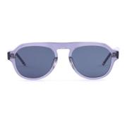 Satin Crystal Grey Ovale Zonnebril Thom Browne , Gray , Heren