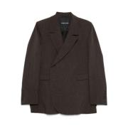 Auburn Brown Blazer met Off-Center Knoop Birgitte Herskind , Brown , D...