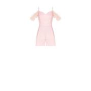 Flounce Sleeve Jumpsuit met Lange Pijpen Rinascimento , Pink , Dames