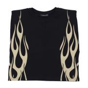 Flames Tanktop Zwart/Wit Vision OF Super , Black , Dames