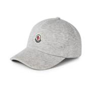 Logo Patch Baseball Cap Grijs Moncler , Gray , Heren