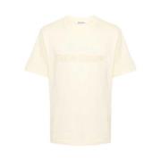 Logo Patch Geel T-shirt Unisex Wales Bonner , Beige , Heren