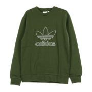 Outline Line Crewneck Sweatshirt Night Cargo Adidas , Green , Heren