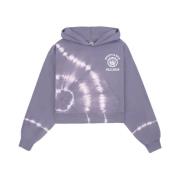 Paarse Emblem Cropped Hoodie Sporty & Rich , Purple , Dames