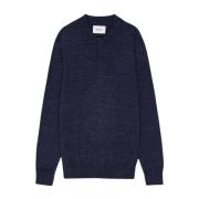 Wol Mouline Polo Sweater Navy Nn07 , Blue , Heren