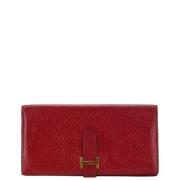 Pre-owned Leather wallets Hermès Vintage , Red , Dames