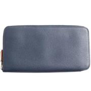 Pre-owned Leather wallets Hermès Vintage , Blue , Dames