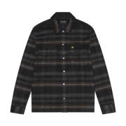 LS Geweven Shirts Geborstelde Tartan Overshirt Lyle & Scott , Black , ...