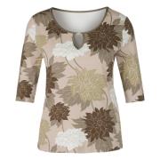 Bloemen Rib T-shirt Marc Cain , Multicolor , Dames