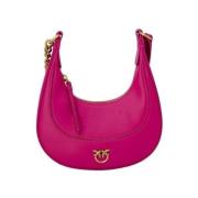 Stijlvolle leren handtas voor vrouwen Pinko , Pink , Dames