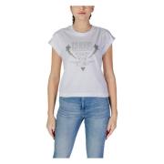 Korte mouw katoenen T-shirt collectie Guess , White , Dames