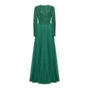 Groene Bloemen Kant Zijden Chiffon Jurk Dolce & Gabbana , Green , Dame...