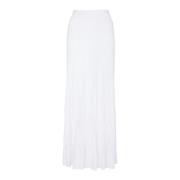 Lange gebreide rok met kanten detail Balmain , White , Dames