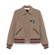 Geruite Katoenen Varsity Jack Beige Bruin Wales Bonner , Brown , Heren