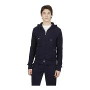 Cashmere Hoodie Met Volledige Rits Eleventy , Blue , Heren