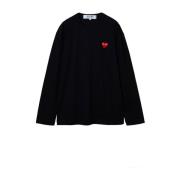 Katoenen Logo T-shirt (Zwart) Comme des Garçons Play , Black , Heren