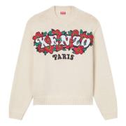 Witte Sweater met Boke Bloemen Kenzo , White , Dames