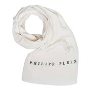 Sjaal Halsdoek Stola met geborduurd Logo Philipp Plein , Beige , Dames