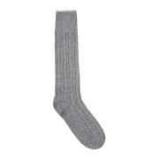 Gevlochten Cashmere Sokken Eleventy , Gray , Unisex