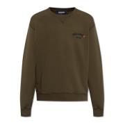 Sweatshirt met reliëf logo Dsquared2 , Green , Heren