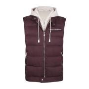 Zijden Kasjmier Hooded Vest Eleventy , Purple , Heren