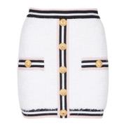 Monogram gebreide rok Balmain , White , Dames