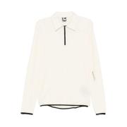 Witte Half Zip Polo Shirt Gr10K , White , Heren